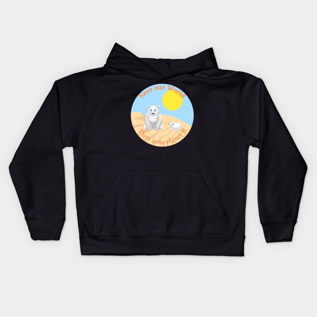 Polar bears and global warming Kids Hoodie by Try It